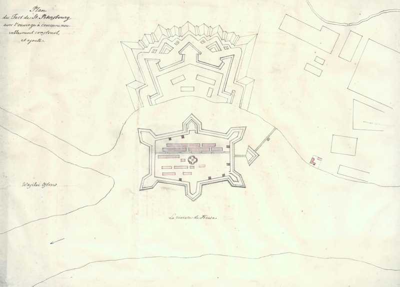 План Санкт-Петербургской крепости с Кронверком. 1722 г.